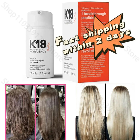 Original K18 Leave-In Molecular Repair Hair Mask Damage Restore Soft hair Deep Repair Keratin Scalp Treatment Hair Care 50ml