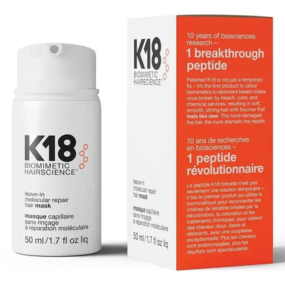 Original K18 Leave-In Molecular Repair Hair Mask Damage Restore Soft hair Deep Repair Keratin Scalp Treatment Hair Care 50ml