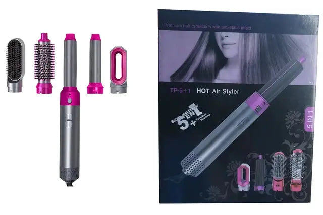 Upgrated 5 In 1 Hot Air Hair Curler Set Negative ion  Hair Dryer Hot Comb Brush Curling Iron  Styler Tools For Dyson Airwraps